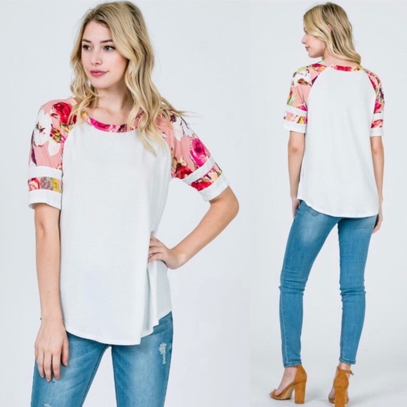 Floral Raglan Top - Picture 2 of 2